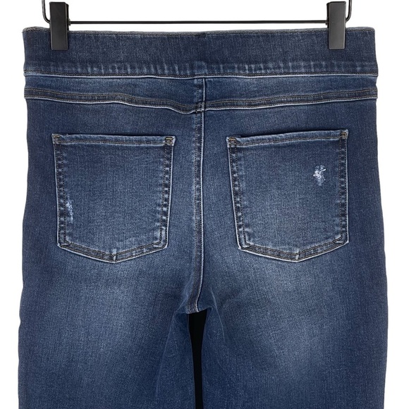 Spanx Jean Ish Leggings Medium High Rise Raw Hem Pull On Pant Ankle Shaping - Picture 6 of 10